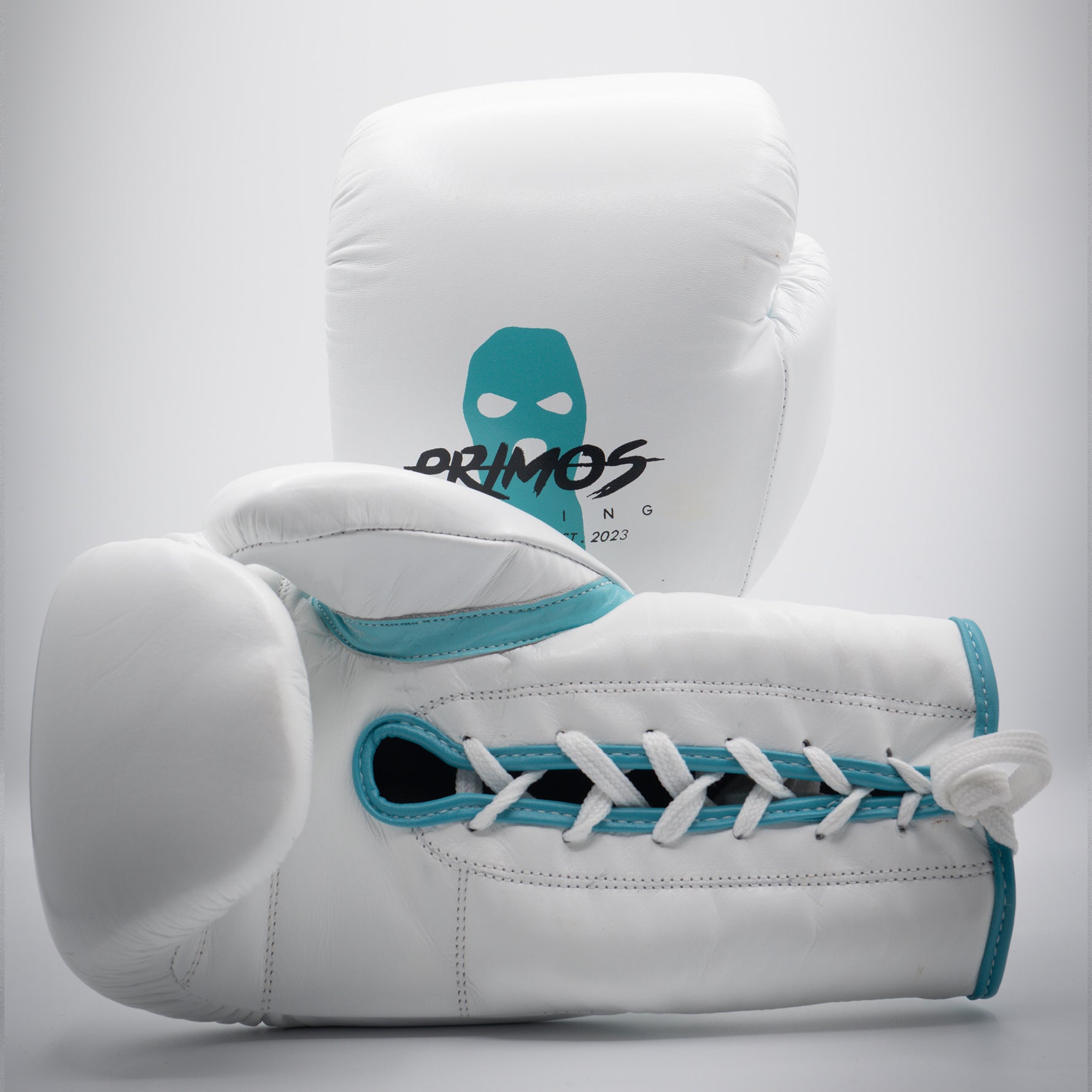 Echtleder Boxhandschuhe Lace Up – PRIMOS SKY BLUE