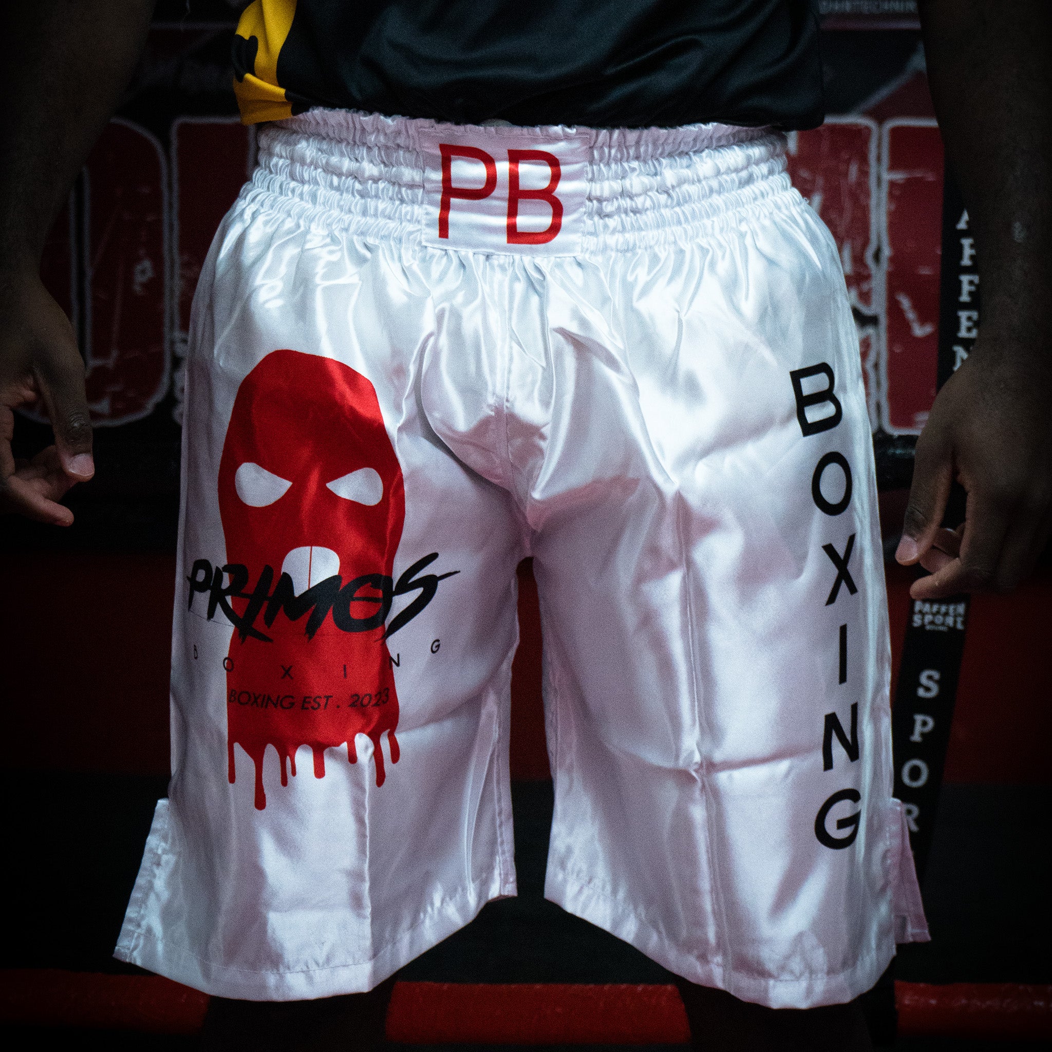 Performance Boxshorts Weiß Rot
